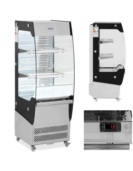 
Šaldytuvo vitrina, stiklas, LED, 2 lentynos, 180 l
