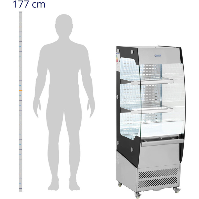 
Šaldytuvo vitrina, stiklas, LED, 2 lentynos, 180 l
