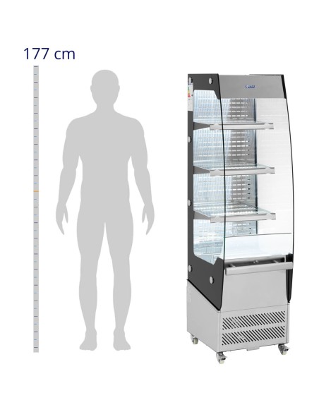 
Šaldytuvo vitrina, stiklas, LED, 3 lentynos, 220 l
