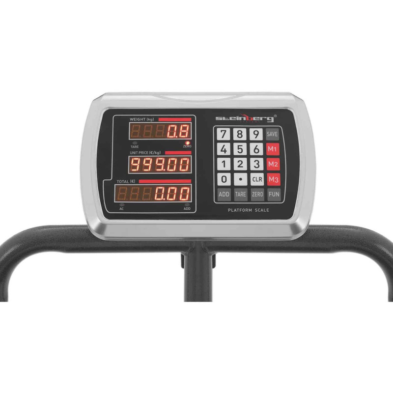 Pramoninės platforminės svarstyklės ant ratų 600 kg / 100 g LCD