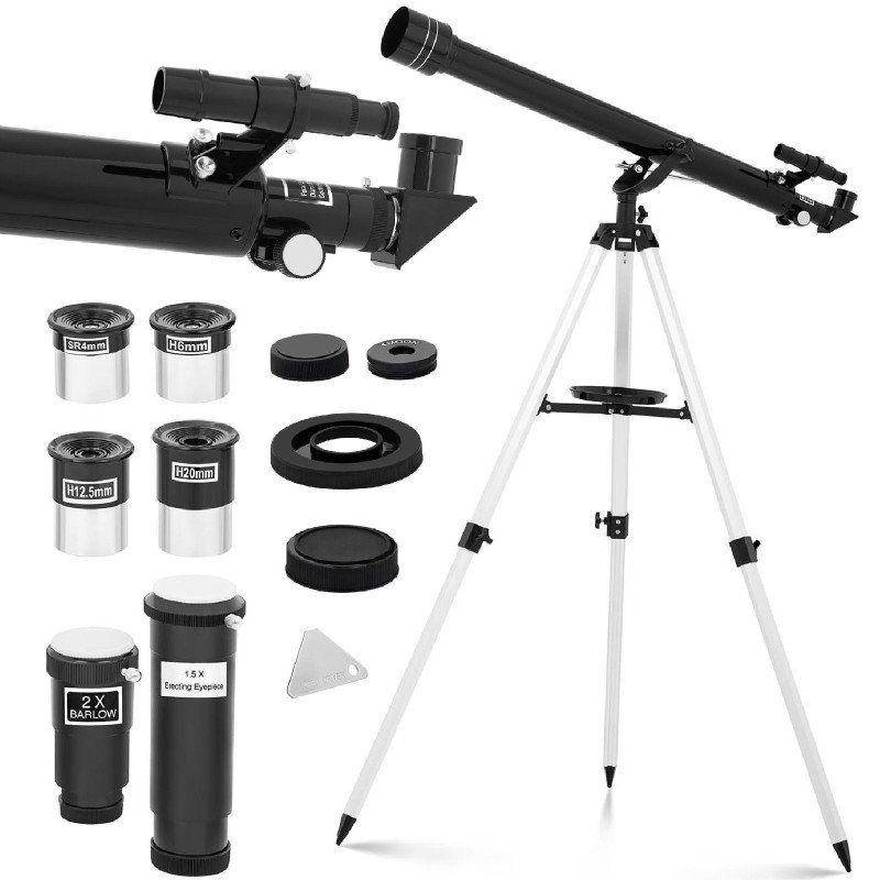 Astronominis lęšių refrakcinis teleskopas 900 mm f/15 sk. 60 mm