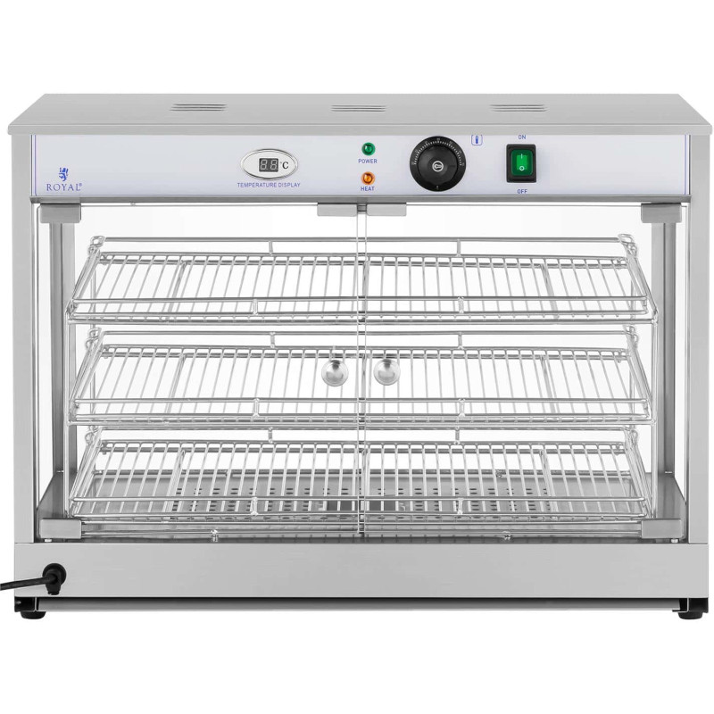 Šildoma vitrina maisto pristatymui, 3 lentynos, 25-85C, 1200W