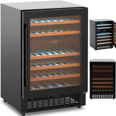 
Vyno šaldytuvas, 6 LED apšviestos lentynos, 46 buteliai, 135L, juoda
