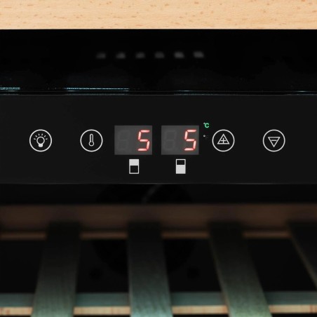 
Vyno šaldytuvas, 6 LED apšviestos lentynos, 46 buteliai, 135L, juoda
