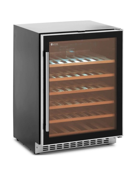 
Vyno šaldytuvas 6 LED apšviestos lentynos 46 buteliai 135L juodos ir sidabrinės
