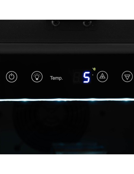 
Vyno šaldytuvas 6 LED apšviestos lentynos 46 buteliai 135L juodos ir sidabrinės
