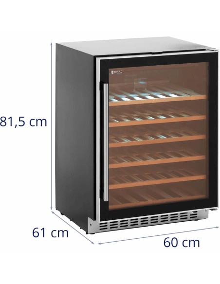 
Vyno šaldytuvas 6 LED apšviestos lentynos 46 buteliai 135L juodos ir sidabrinės
