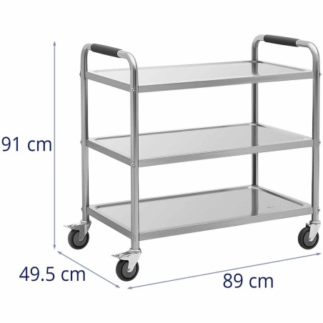 Nerūdijančio plieno padavėjo vežimėlis, 3 lentynos, 90 x 50 cm, iki 195 kg
 
Nerūdijančio plieno padavėjo vežimėlis, 3 lentynos, 90 x 50 cm, iki 195 kg