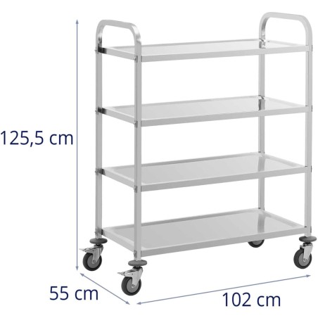 Nerūdijančio plieno padavėjo vežimėlis, 4 lentynos, 90 x 50 cm, iki 108 kg
 
Nerūdijančio plieno padavėjo vežimėlis, 4 lentynos, 90 x 50 cm, iki 108 kg