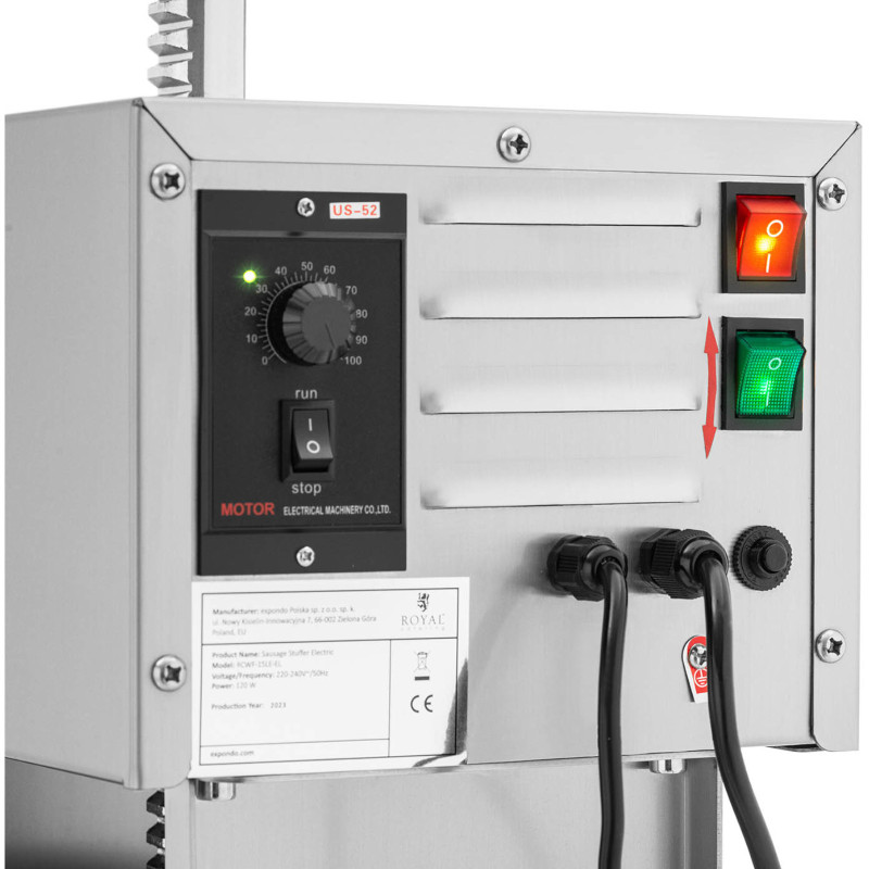 Elektrinis dešrų kimštuvas 4 piltuvėliai 230V 120W 15L