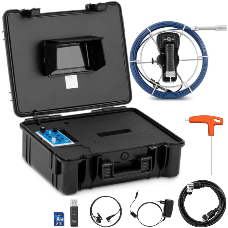 
Endoscope HD tikrinimo kameros zondas 30 m LED IPS 7 colių spalvotas ekranas
