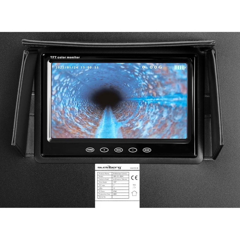 Endoscope HD tikrinimo kameros zondas 30 m LED IPS 7 colių spalvotas ekranas