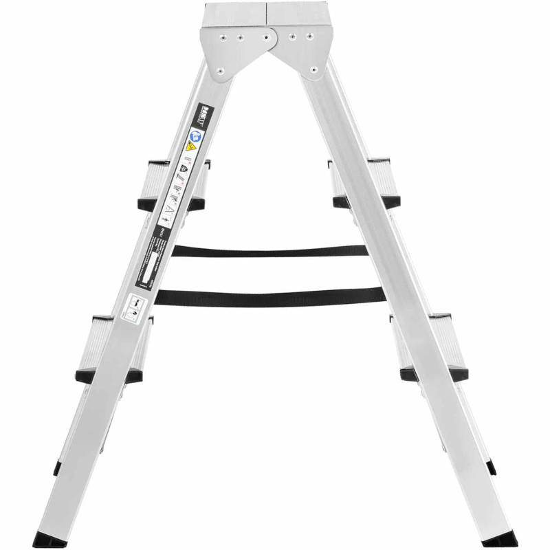 Sulankstomos aliuminio kopėčios, 3 laipteliai, aukštis 65cm, iki 150kg
