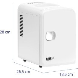 Mini kambarinis automobilinis šaldytuvas su šildymo funkcija 12 / 240 V 4 l - baltas
