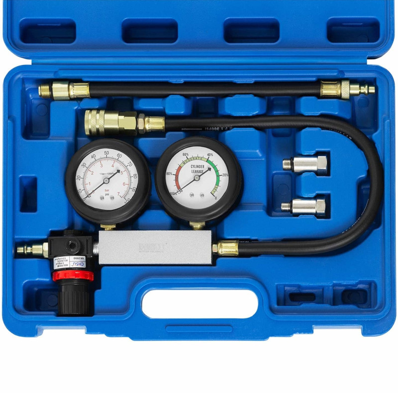 Kompresijos testeris, suspaudimo slėgis 0-7bar, 12 ir 14mm žvakė