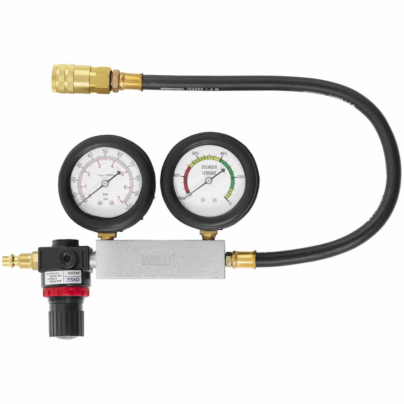 Kompresijos testeris, suspaudimo slėgis 0-7bar, 12 ir 14mm žvakė