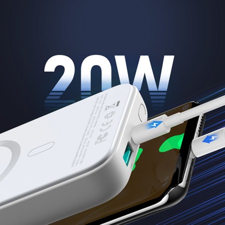 Mini Power Bank 10000mAh magnetinis su QC PD USB USB-C įkrovikliu, baltas
 
Mini Power Bank 10000mAh magnetinis su QC PD USB USB-C įkrovikliu, baltas