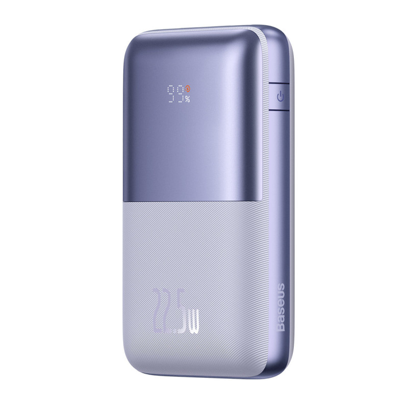 Powerbank Bipow Pro 20000mAh 22,5W su USB-C laidu 0,3m violetinė
