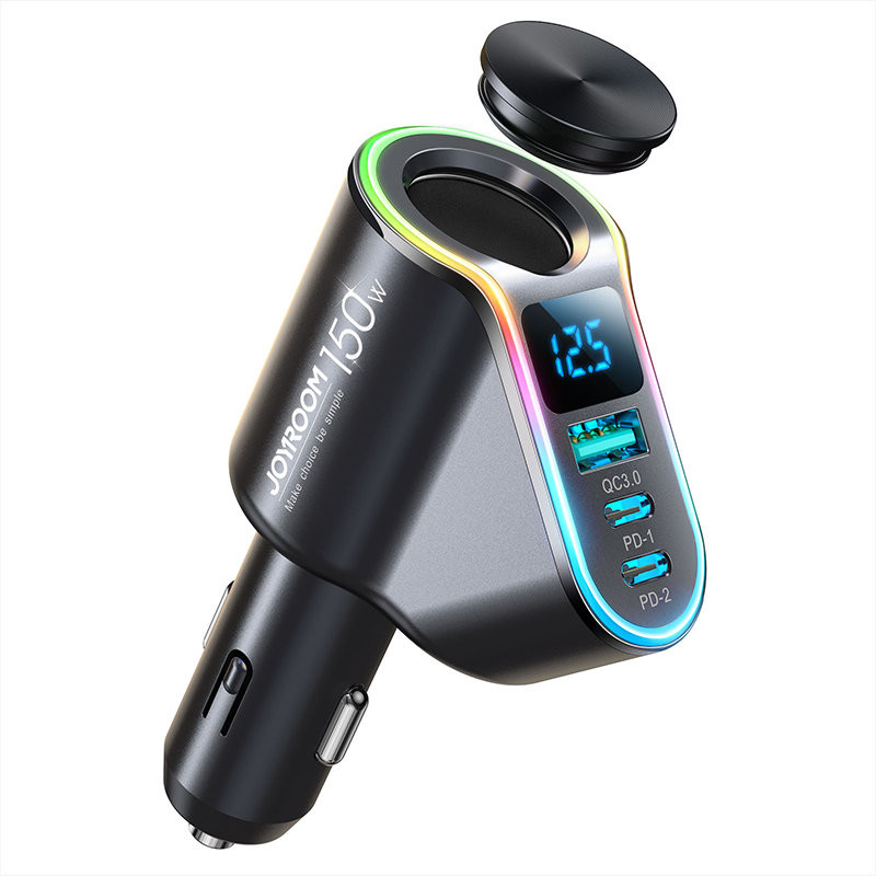 4in1 greitas USB-A automobilinis įkroviklis 2x USB-C PD 150W juodas
4in1 greitas USB-A automobilinis įkroviklis 2x USB-C PD 150W juodas