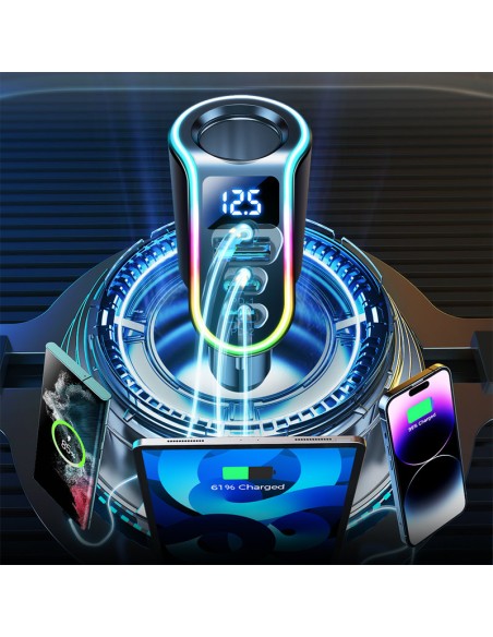 4in1 greitas USB-A automobilinis įkroviklis 2x USB-C PD 150W juodas
 
4in1 greitas USB-A automobilinis įkroviklis 2x USB-C PD 150W juodas