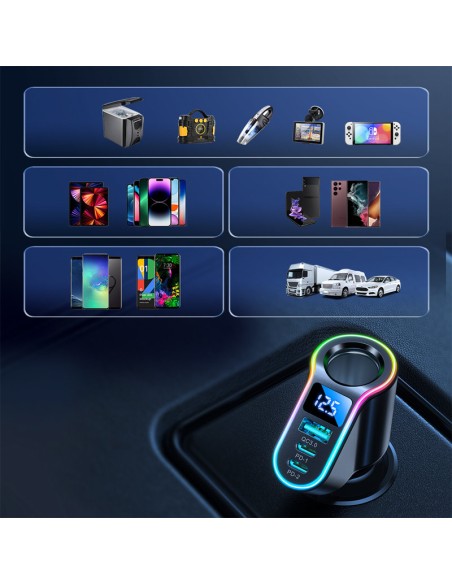 4in1 greitas USB-A automobilinis įkroviklis 2x USB-C PD 150W juodas
 
4in1 greitas USB-A automobilinis įkroviklis 2x USB-C PD 150W juodas