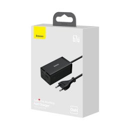 
2in1 GaN5 Pro sieninis įkroviklis + HUB HDMI 4K keitiklis 2x USB-C USB-A juodas
