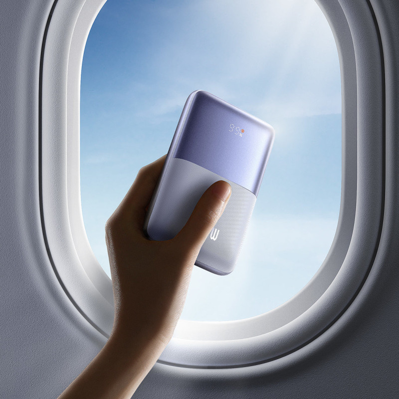 Powerbank Bipow Pro 20000mAh 22,5W su USB-C laidu 0,3m violetinė