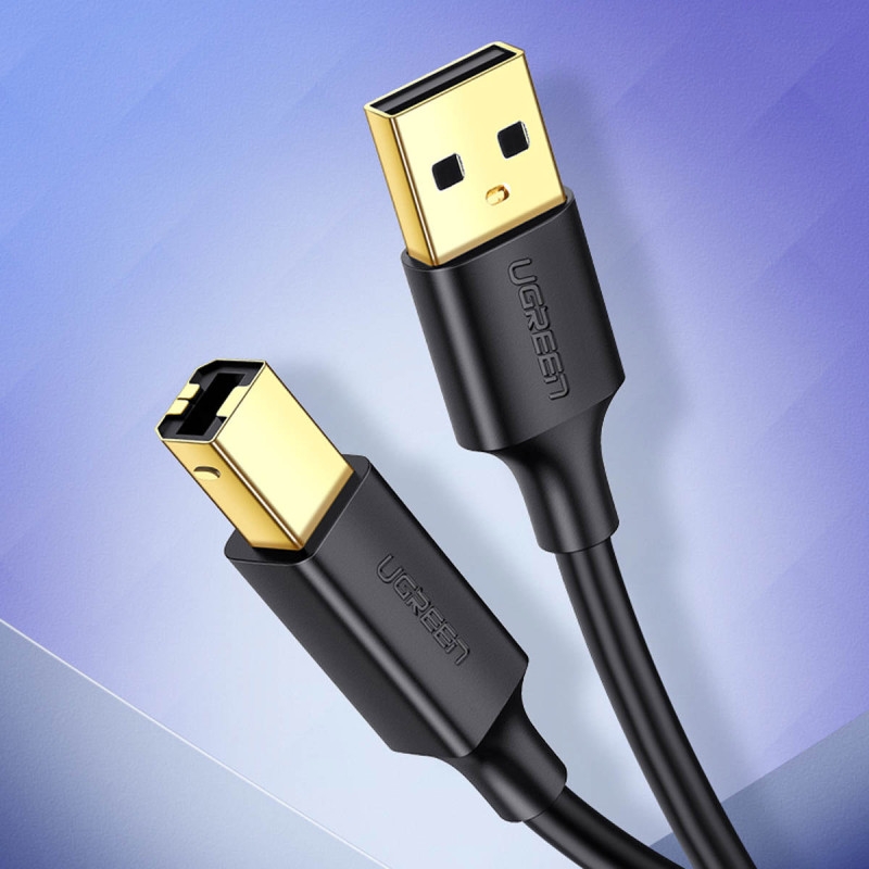 Ilgas kabelis spausdintuvui USB-A - USB-B 480Mb/ s 5m juodas