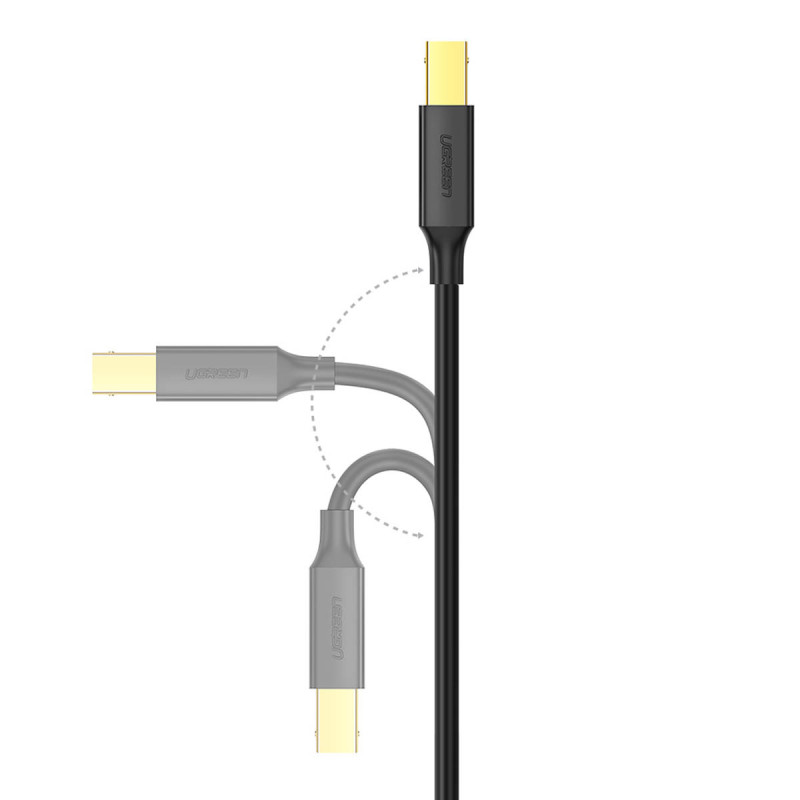 Ilgas kabelis spausdintuvui USB-A - USB-B 480Mb/ s 5m juodas