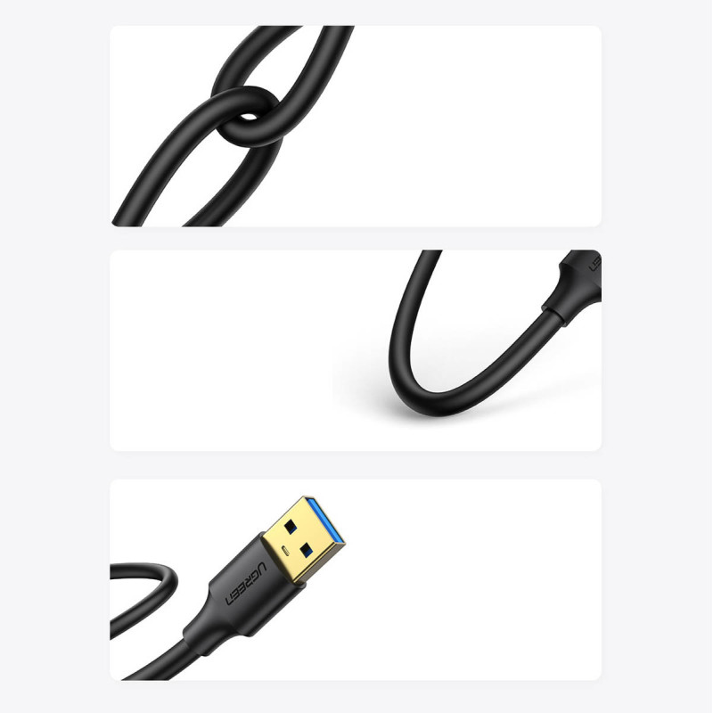 USB-A 3.0 5Gb/ s laidas 0.5m juodas