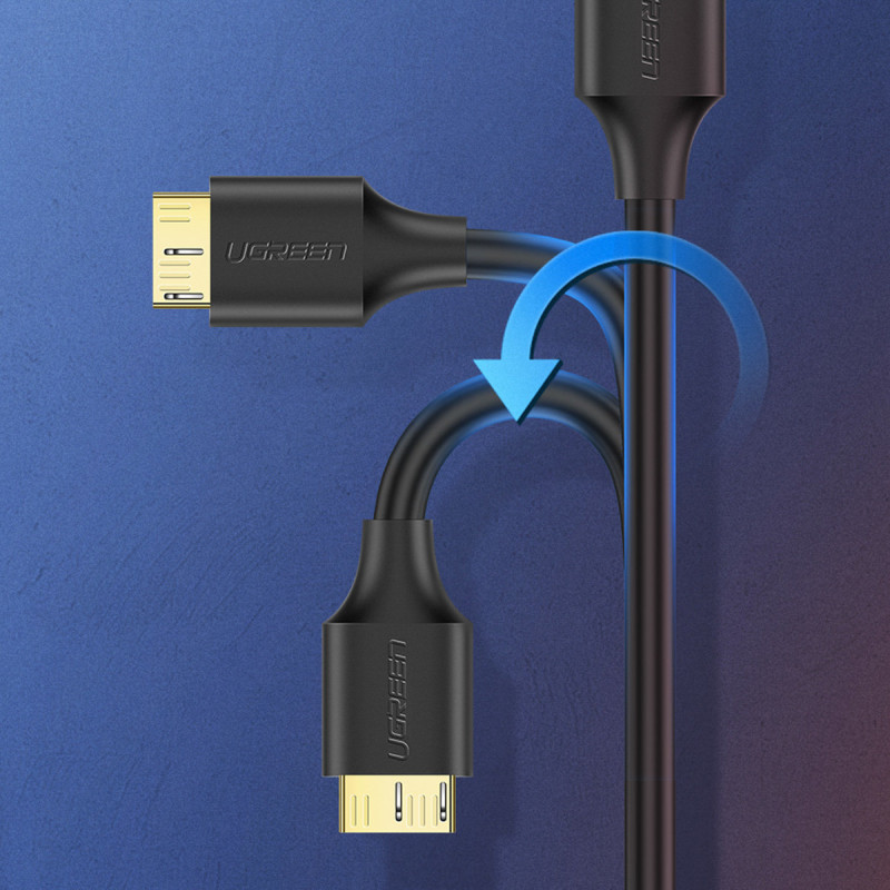 USB-A 3.0 – Micro USB-B SuperSpeed 5Gb/ s disko laidas 2m juodas