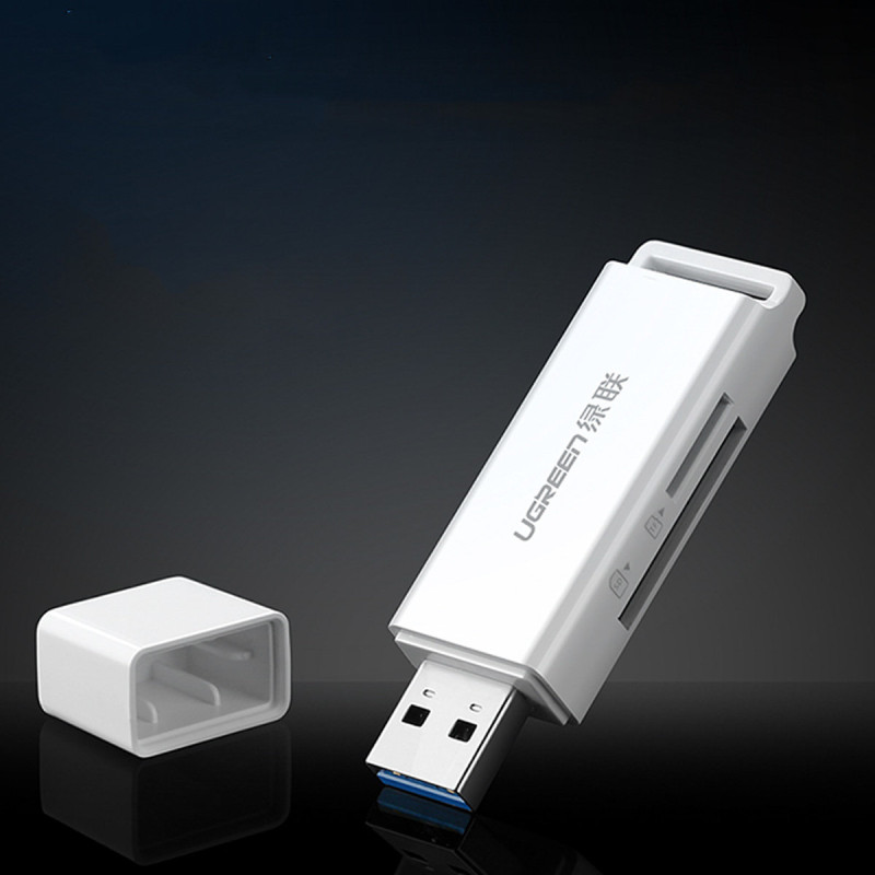 TF SD atminties kortelių skaitytuvas USB 3.0, baltas