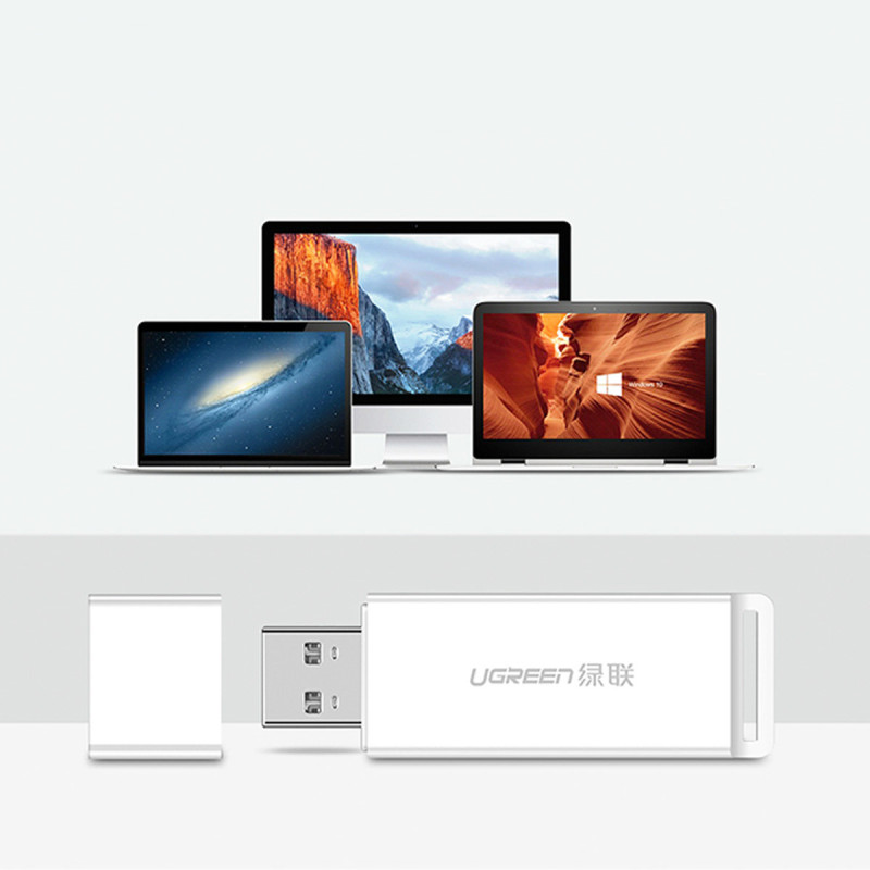 TF SD atminties kortelių skaitytuvas USB 3.0, baltas