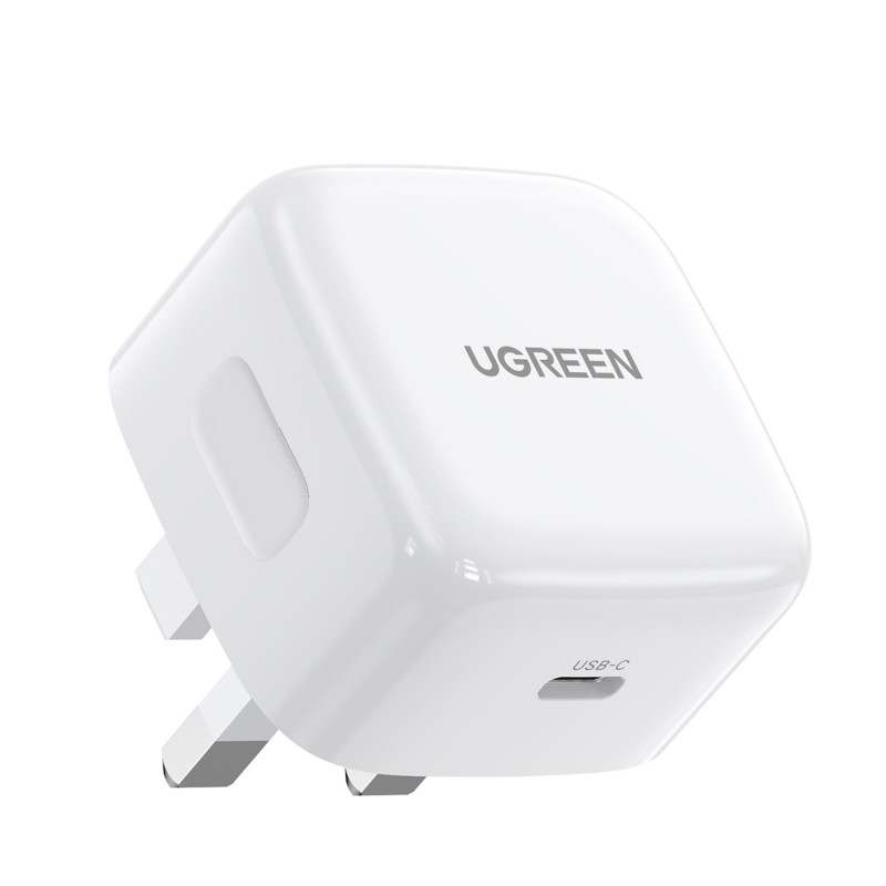 
Greitas tinklo įkroviklis, angliškas UK kištukas, USB-C PD 30W, baltas
