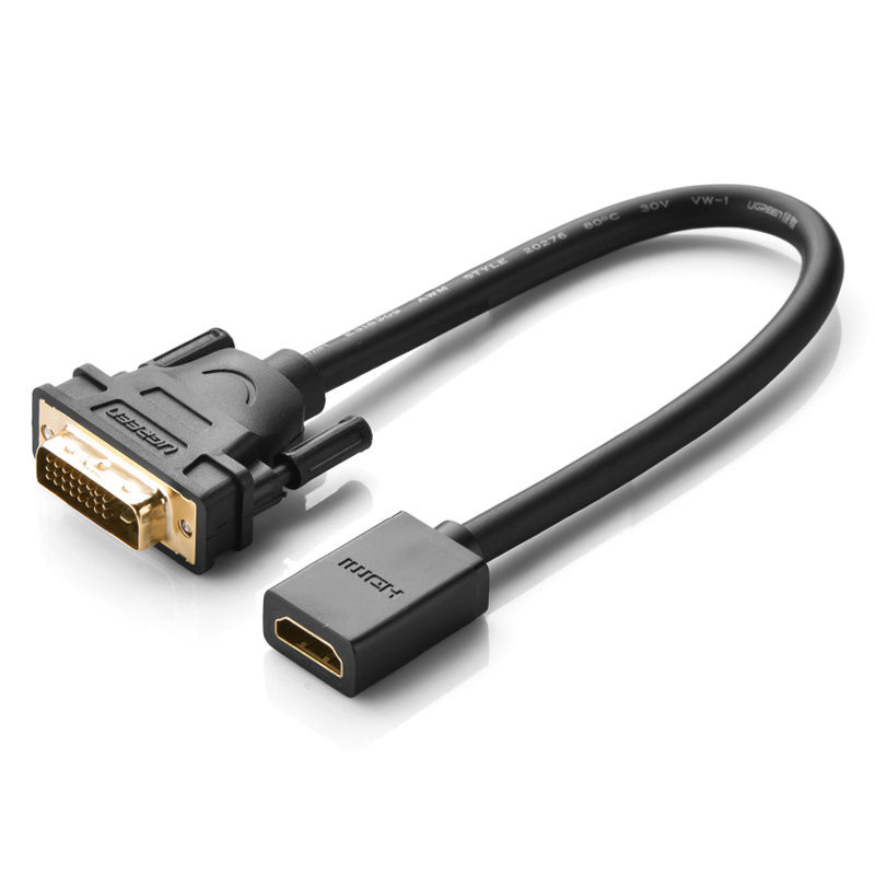 
HDMI (moteris) į DVI (vyriškas) adapteris, 0,15 m, juodas
