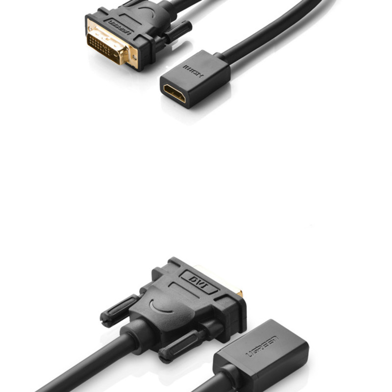 HDMI (moteris) į DVI (vyriškas) adapteris, 0,15 m, juodas