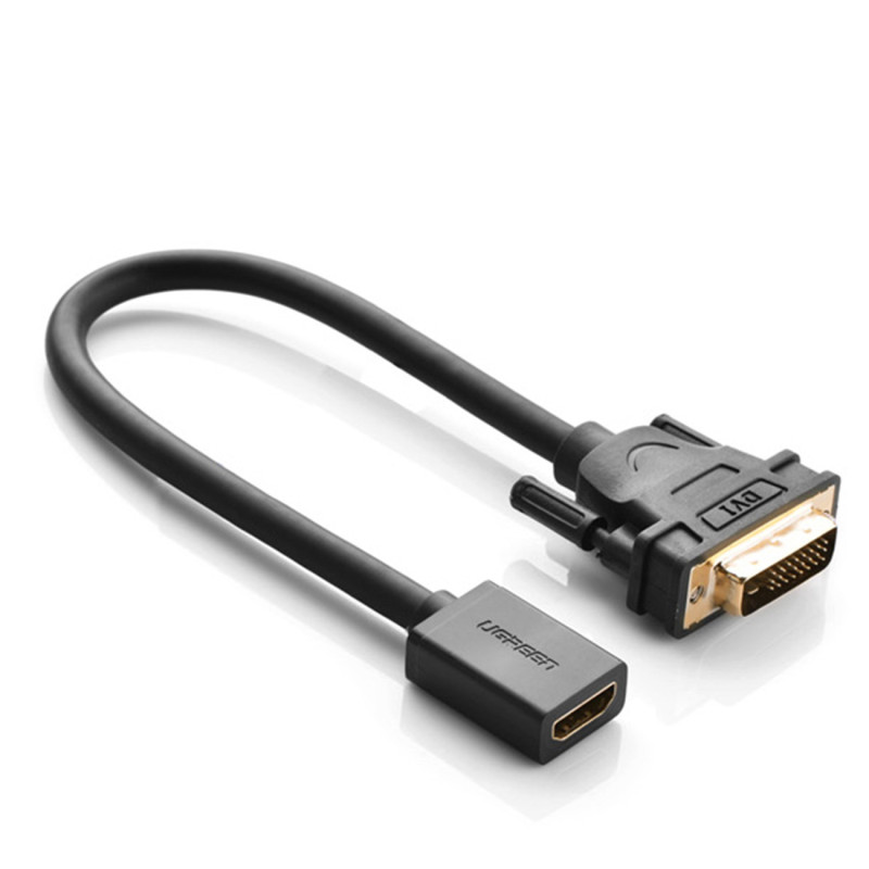HDMI (moteris) į DVI (vyriškas) adapteris, 0,15 m, juodas