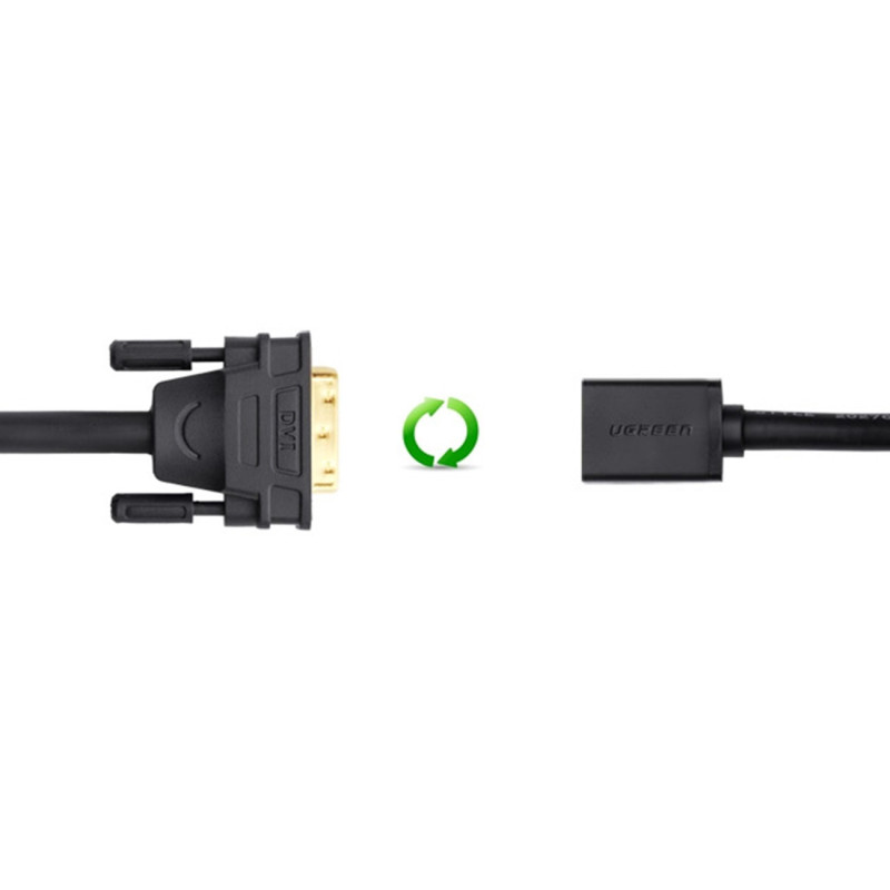 HDMI (moteris) į DVI (vyriškas) adapteris, 0,15 m, juodas