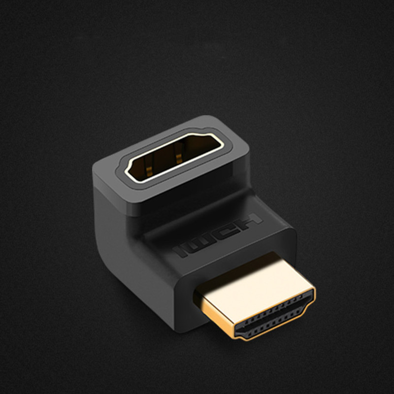 Kampinis kištukas, adapteris HDMI lizdui, juodas