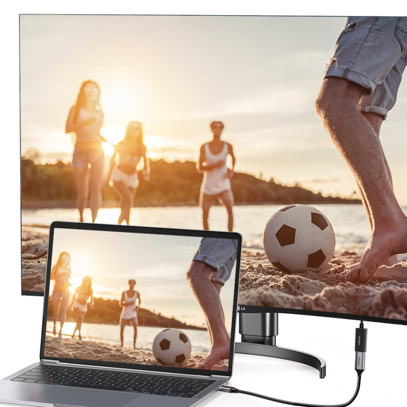DisplayPort (vyriškas) – HDMI (moteriškas) 4K 2K adapteris, juodas