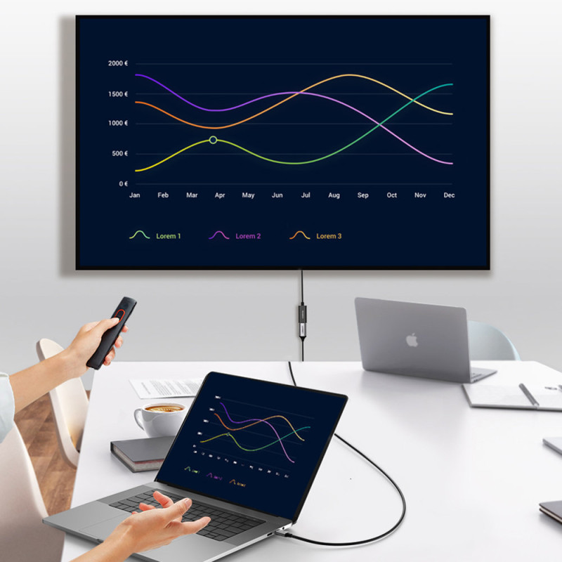 DisplayPort (vyriškas) – HDMI (moteriškas) 4K 2K adapteris, juodas