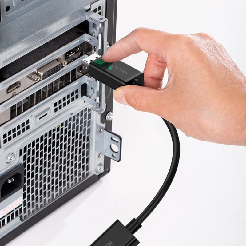 DisplayPort (vyriškas) – HDMI (moteriškas) 4K 2K adapteris, juodas