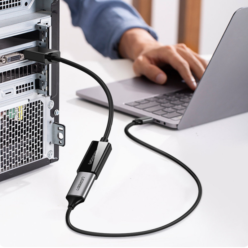 DisplayPort (vyriškas) – HDMI (moteriškas) 4K 2K adapteris, juodas