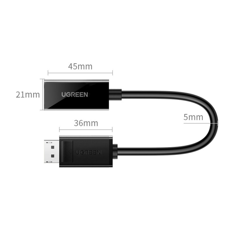 DisplayPort (vyriškas) – HDMI (moteriškas) 4K 2K adapteris, juodas