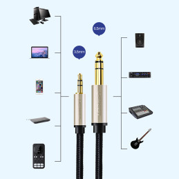 
TRS garso adapterio kabelio mini lizdas 3,5 mm - lizdas 6,35 mm 1 m pilkas
