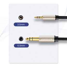 
TRS garso adapterio kabelio mini lizdas 3,5 mm - lizdas 6,35 mm 1 m pilkas
