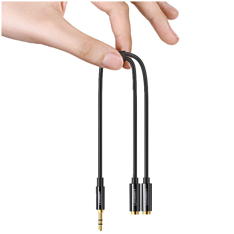 Skirstytuvo ausinių kabelio mini lizdas nuo 3,5 mm iki 2x mini lizdas 3,5 mm 20 cm baltas