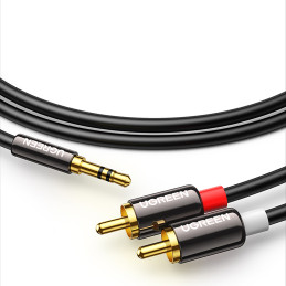
Kabelio garso kabelis 3,5 mm mini lizdas - 2RCA 1,5 m juodas
