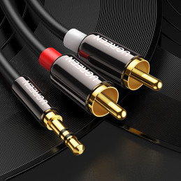 
Kabelio garso kabelis 3,5 mm mini lizdas - 2RCA 1,5 m juodas
