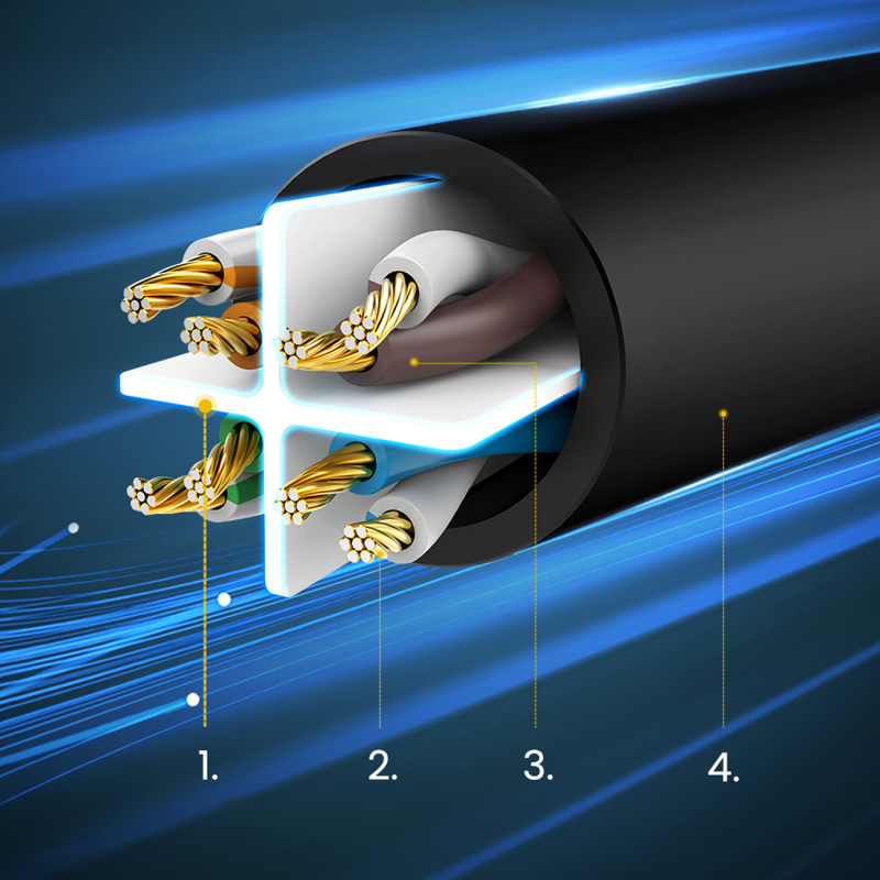 LAN U/ UTP Kat. Kat. Interneto pataisos laidas. 6 1000 Mb/ s 15m juoda